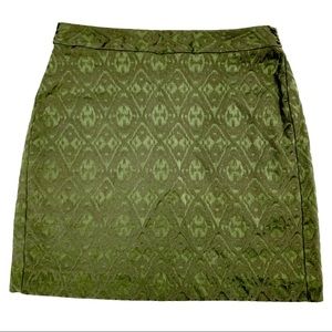 Banana Republic Olive Stretch Mini Skirt Zip Lined